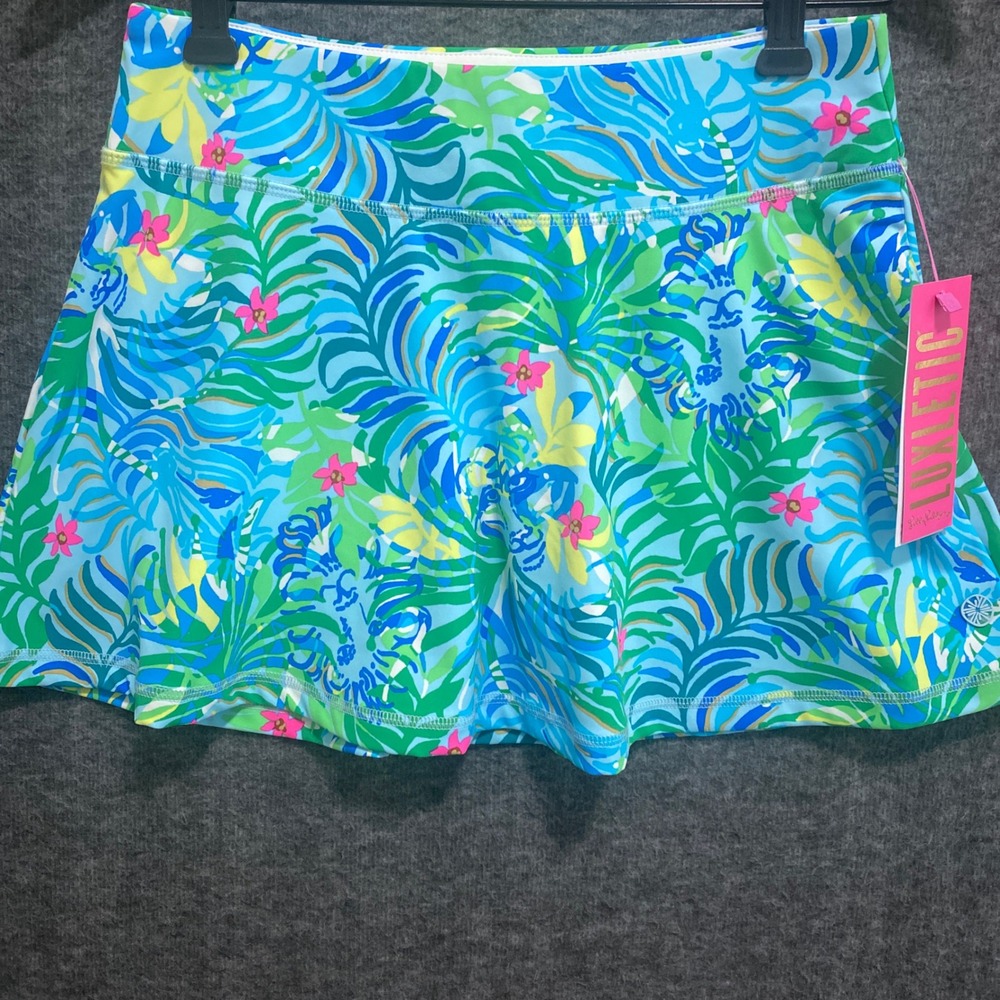 NWT Lilly Pulitzer Luxletic Aila Skort XS Multi Via Parigi UPF 50‎ Golf Tennis